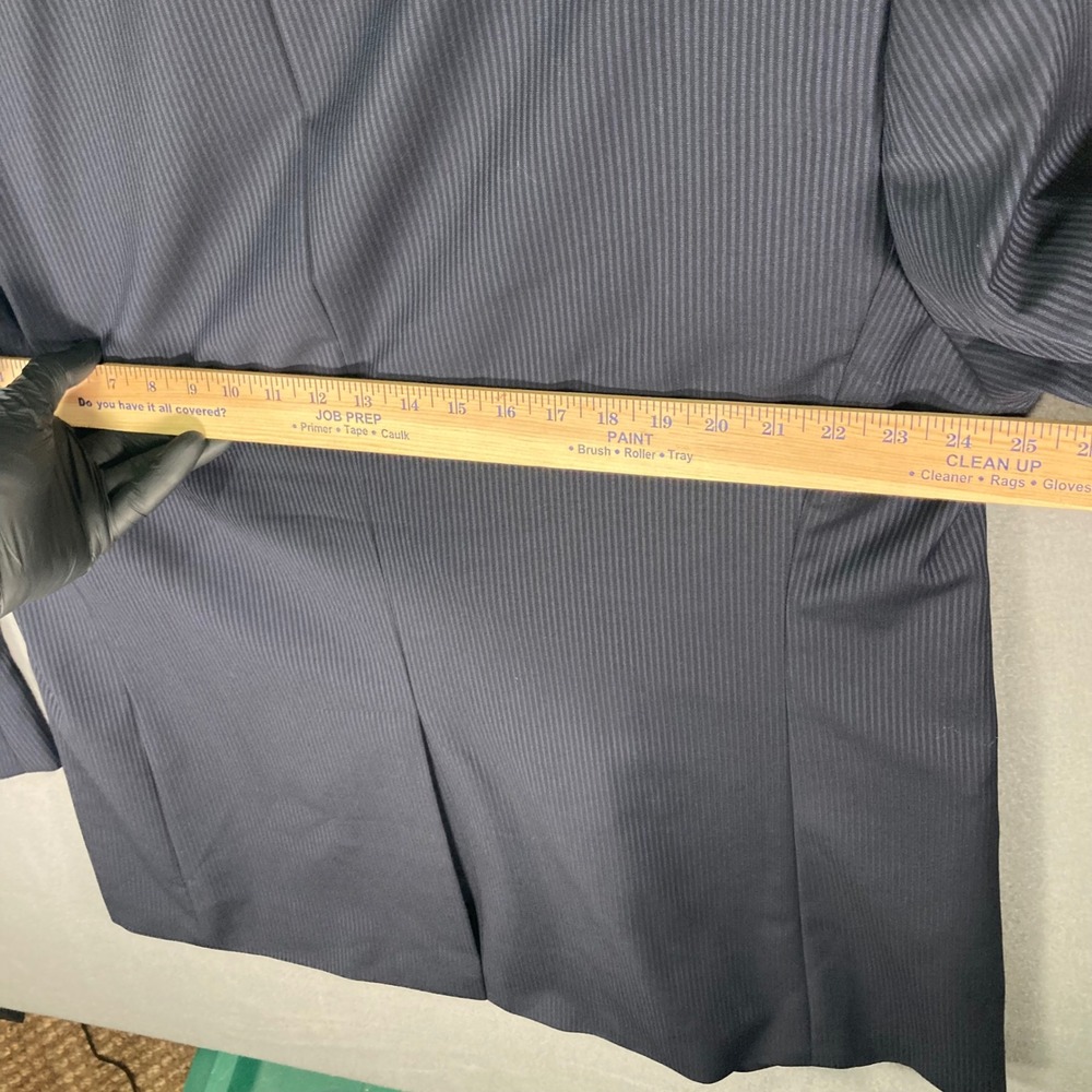 Lauren Ralph Lauren Mens 46L Navy Blue‎ Pinstripe 100% Wool Blazer Sport Coat - Picture 11 of 14